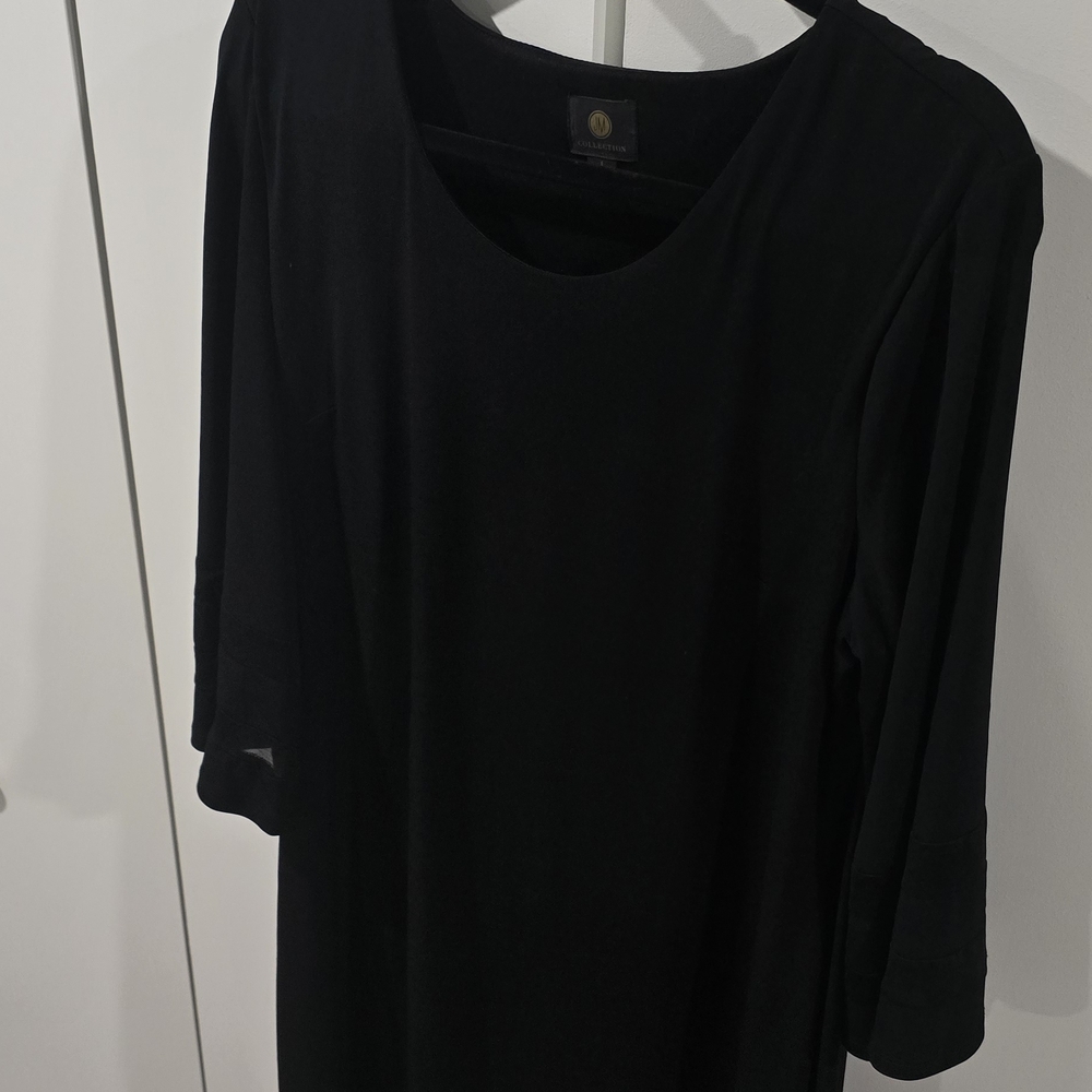 JM Collection Elegant Black Long Sleeve Dress